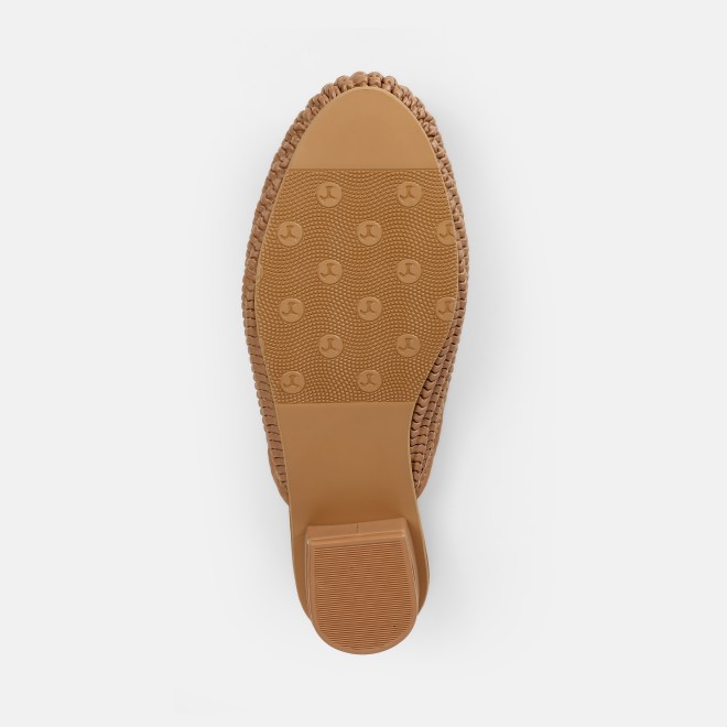 Mochi Women Beige Ethnic Slip Ons (SKU: 31-1291-20-36)