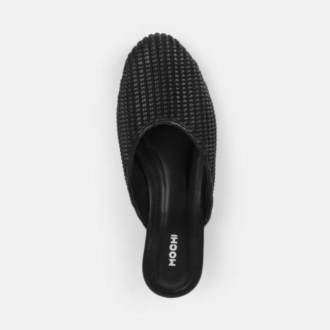 Mochi Women Black Ethnic Slip Ons (SKU: 31-1291-11-36)