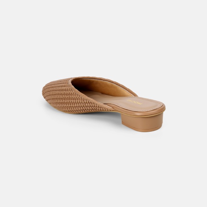 Mochi Women Beige Ethnic Slip Ons (SKU: 31-1291-20-36)