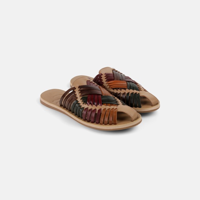 Mochi Women Beige-multi Casual Slip Ons (SKU: 31-1293-63-36)
