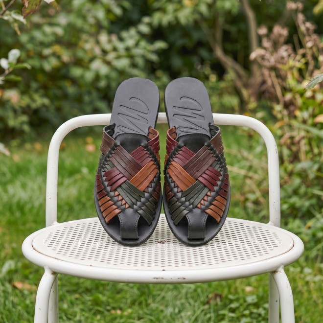 Mochi Women Black-multi Casual Slip Ons