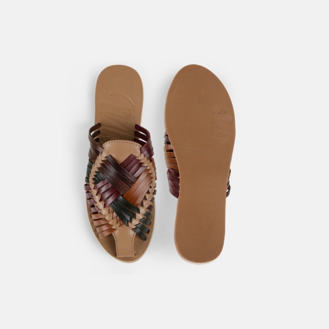 Mochi Women Beige-multi Casual Slip Ons (SKU: 31-1293-63-36)