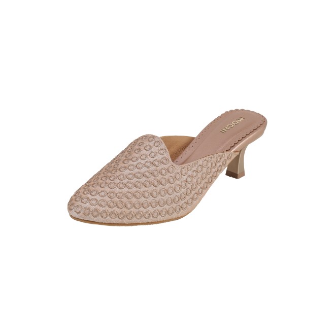 Mochi Women Peach Ethnic Slip Ons (SKU: 31-1304-80-37)