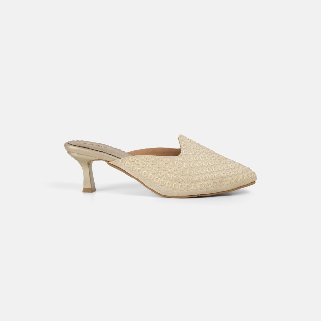 Mochi Women Off-white Ethnic Slip Ons (SKU: 31-1304-66-36)