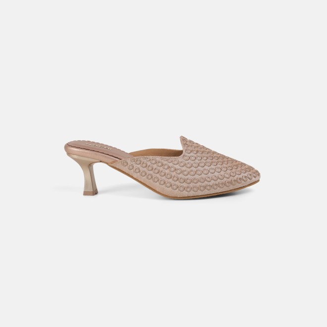 Mochi Women Peach Ethnic Slip Ons (SKU: 31-1304-80-37)