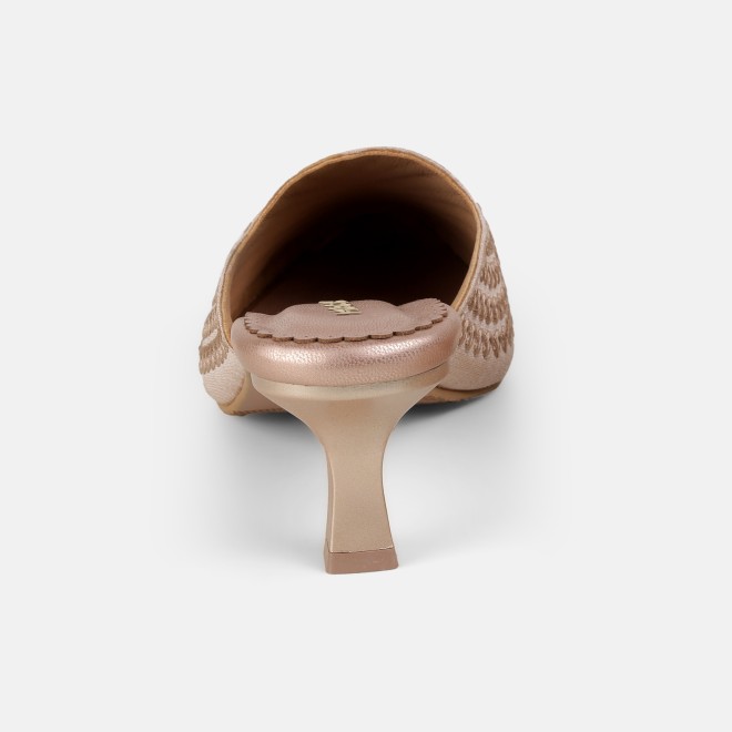 Mochi Women Peach Ethnic Slip Ons (SKU: 31-1304-80-37)
