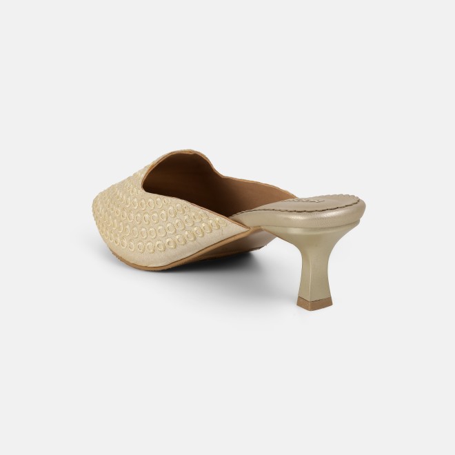 Mochi Women Off-white Ethnic Slip Ons (SKU: 31-1304-66-36)