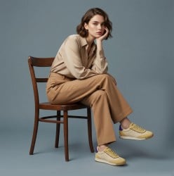 Mochi Women Yellow Sports Sneakers