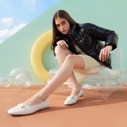 Mochi Women White Casual Ballerinas