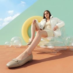 Mochi Women Beige Casual Ballerinas