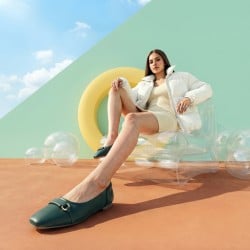 Mochi Women Green Casual Ballerinas