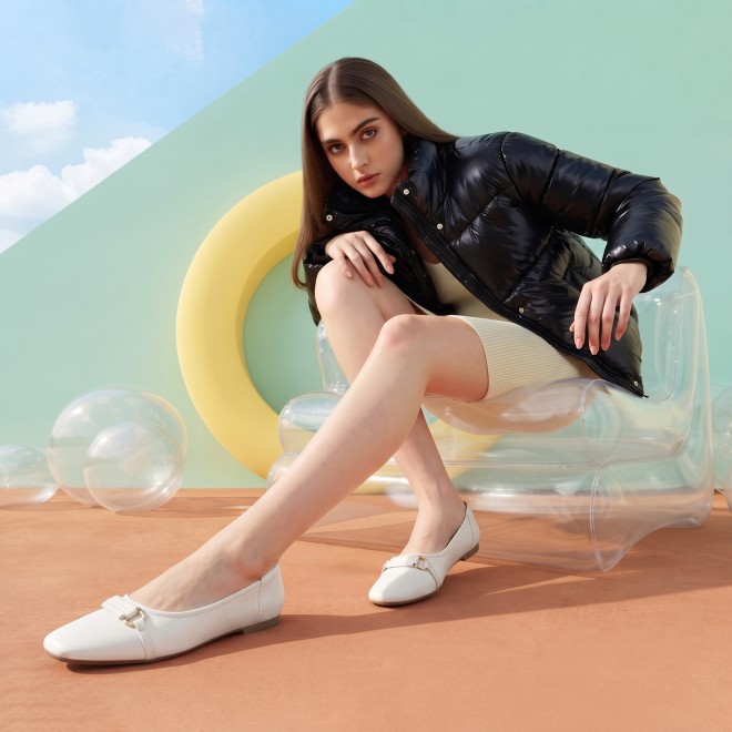 Mochi Women White Casual Ballerinas (SKU: 31-1331-16-36)