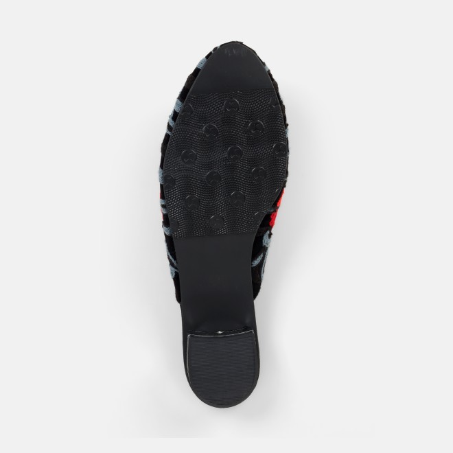 Mochi Women Black Ethnic Slip Ons (SKU: 31-1337-11-36)