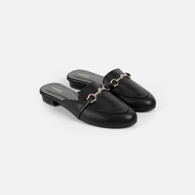 Mochi Women Black Formal Slip Ons (SKU: 31-1342-11-37)