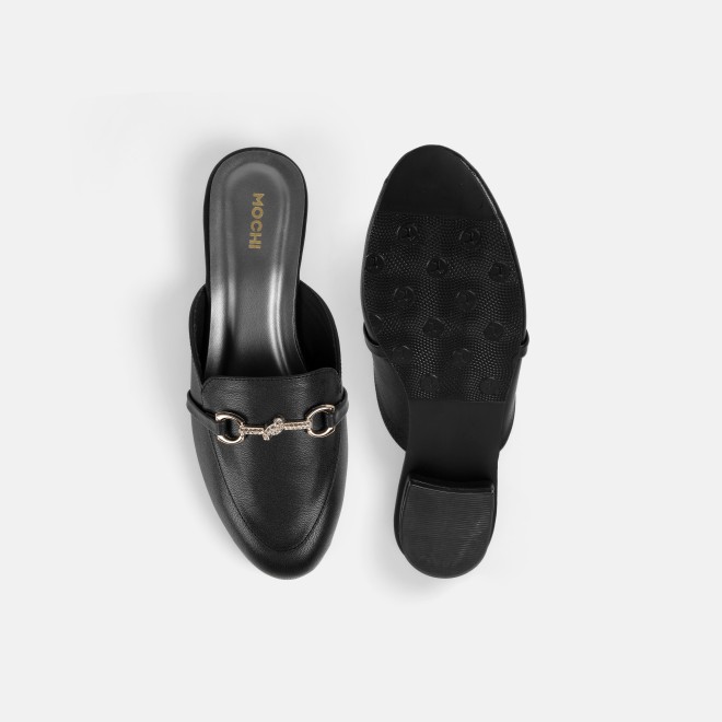 Mochi Women Black Formal Slip Ons (SKU: 31-1342-11-37)