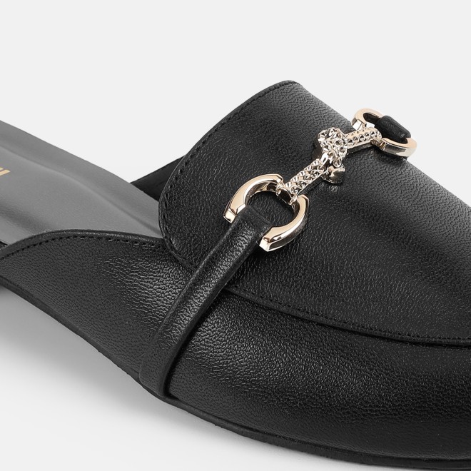 Mochi Women Black Formal Slip Ons (SKU: 31-1342-11-37)