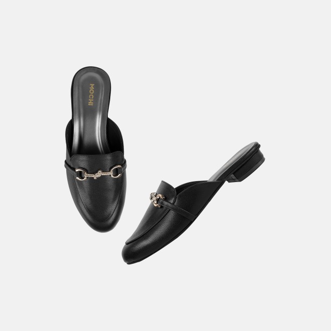 Mochi Women Black Formal Slip Ons (SKU: 31-1342-11-37)