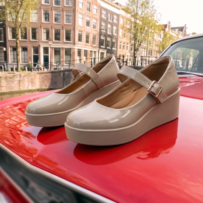 Mochi Women Beige Casual Ballerinas (SKU: 31-1489-20-36)