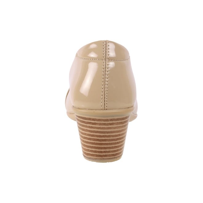 Mochi Women Beige Formal Slip-Ons (SKU: 31-336-20-39)
