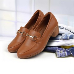 Mochi Women Tan Formal Slip-on