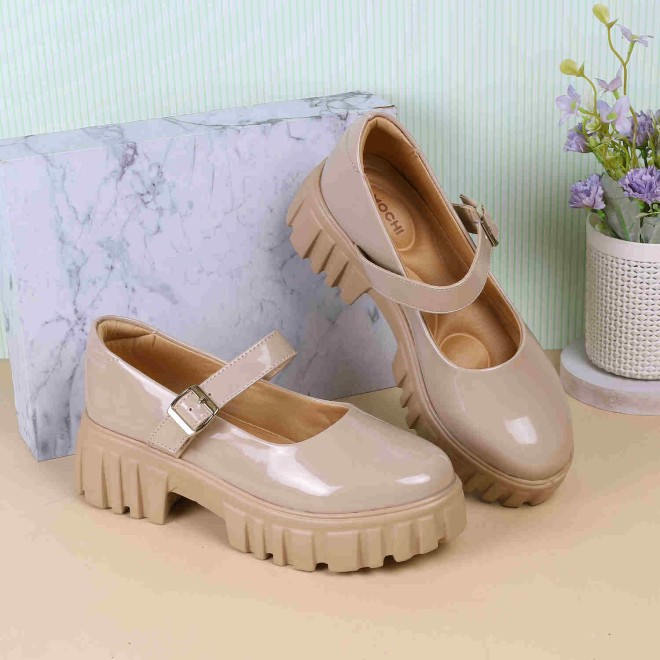 Mochi Women Beige Casual Slip-Ons (SKU: 31-340-20-41)