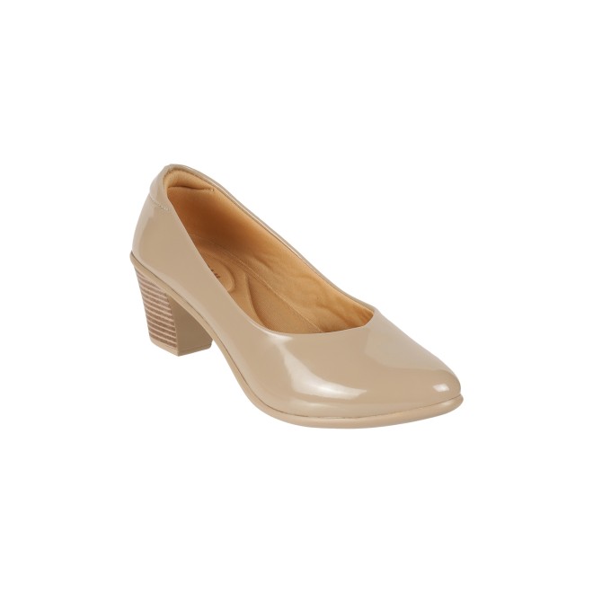 Mochi Women Beige Formal Slip-Ons (SKU: 31-351-20-37)