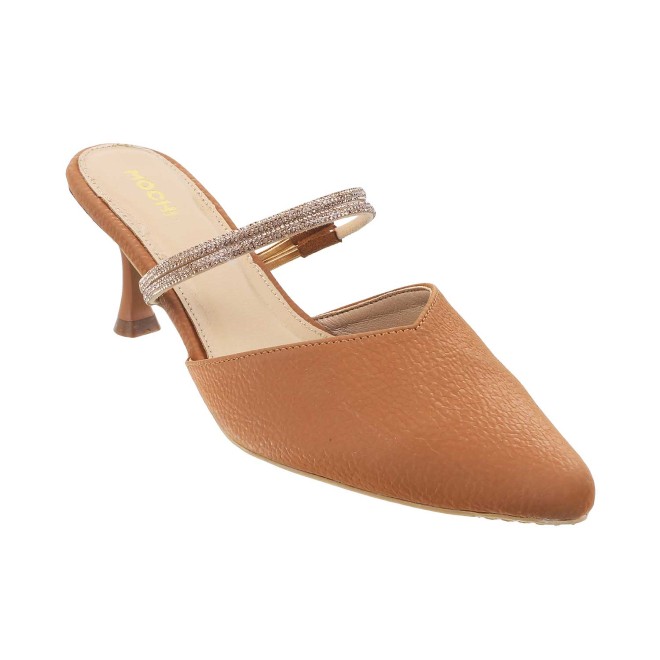 Mochi Women Tan Formal Slip Ons (SKU: 31-440-23-36)