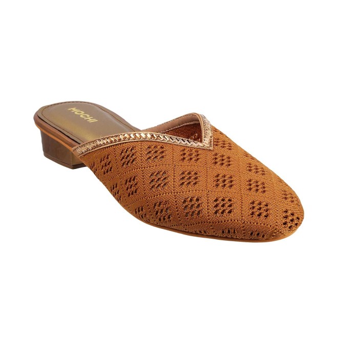 Mochi Women Tan Ethnic Slip Ons (SKU: 31-5026-23-36)