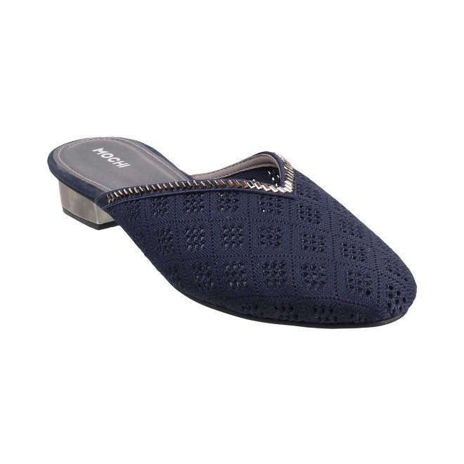 Mochi Women Blue Ethnic Slip Ons (SKU: 31-5026-45-36)