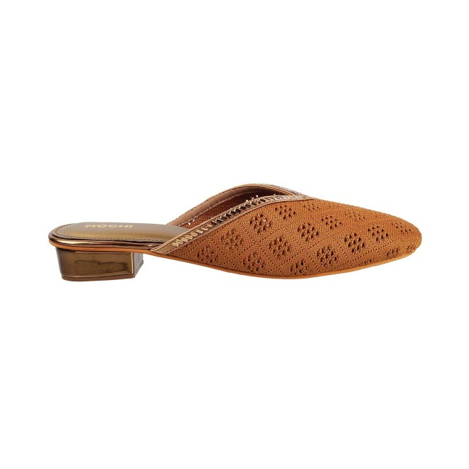 Mochi Women Tan Ethnic Slip Ons (SKU: 31-5026-23-36)
