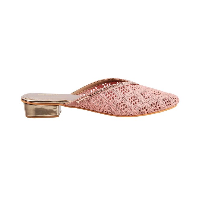 Mochi Women Pink Ethnic Slip Ons (SKU: 31-5026-24-36)