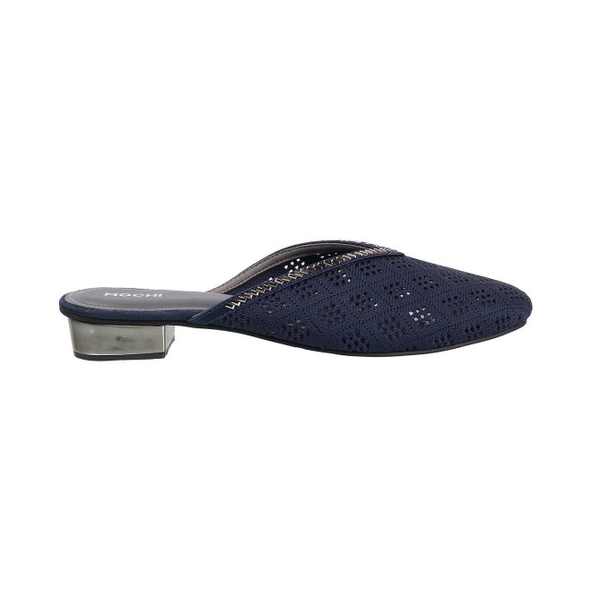 Mochi Women Blue Ethnic Slip Ons (SKU: 31-5026-45-36)