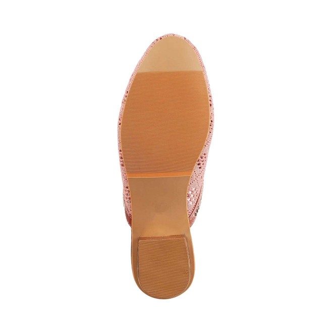 Mochi Women Pink Ethnic Slip Ons (SKU: 31-5026-24-36)