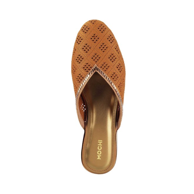 Mochi Women Tan Ethnic Slip Ons (SKU: 31-5026-23-36)