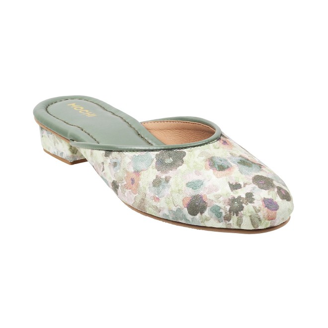 Mochi Women Green Ethnic Slip Ons (SKU: 31-5065-21-36)