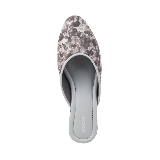 Mochi Women Grey Ethnic Slip Ons (SKU: 31-5065-14-36)