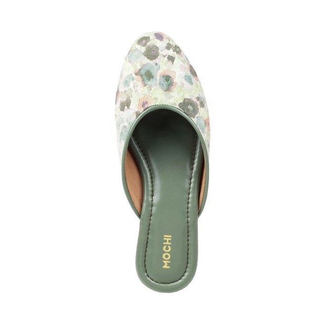 Mochi Women Green Ethnic Slip Ons (SKU: 31-5065-21-36)