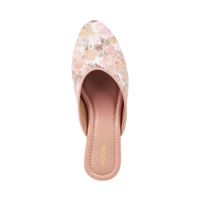 Mochi Women Peach Ethnic Slip Ons (SKU: 31-5065-80-36)