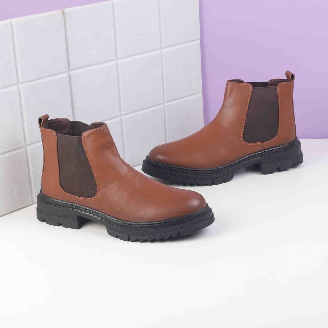 Mochi Women Tan Casual Boots (SKU: 31-655-23-39)
