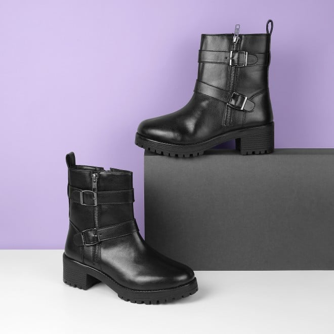 Mochi Women Black Casual Boots (SKU: 31-689-11-36)