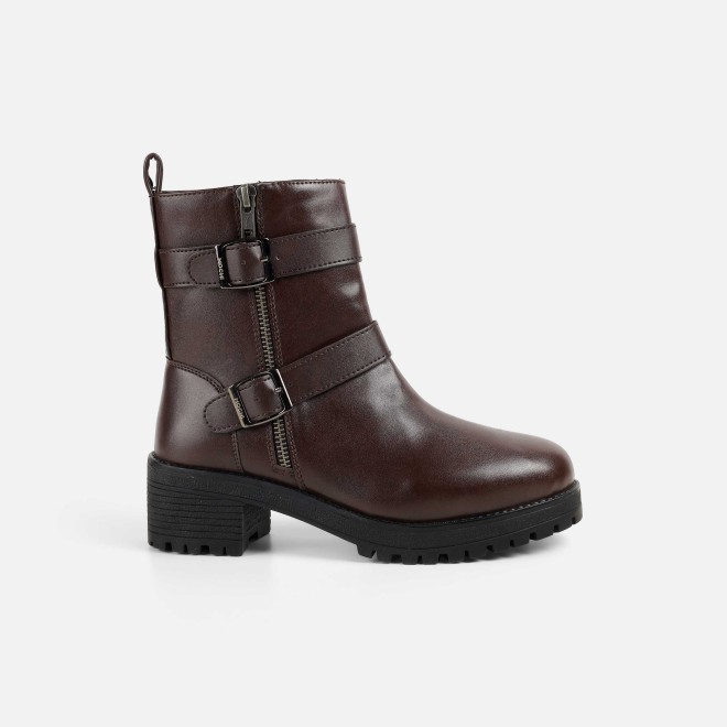 Mochi Women Brown Casual Boots (SKU: 31-689-12-36)