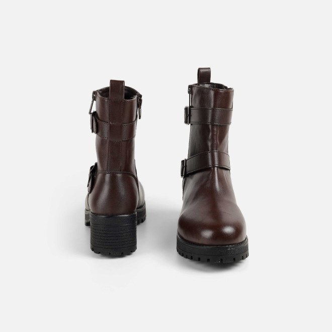 Mochi Women Brown Casual Boots (SKU: 31-689-12-36)