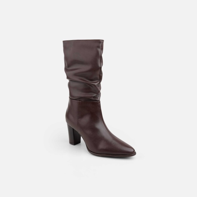 Mochi Women Brown Party Boots