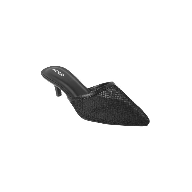 Mochi Women Black Formal Slip Ons
