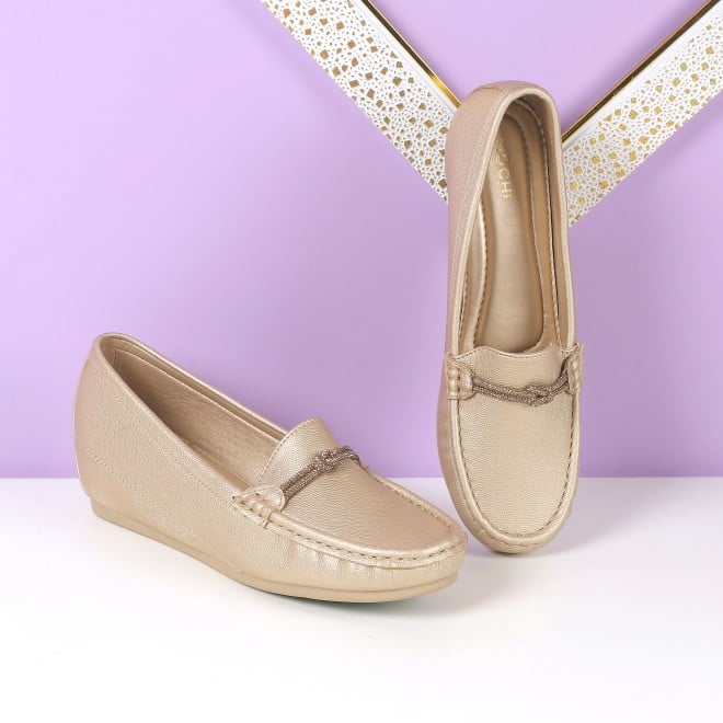 Mochi Women Gold Casual Loafers (SKU: 31-800-15-36)