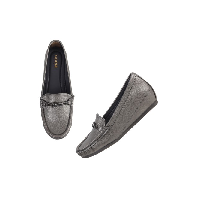 Mochi Women Gun-metal Casual Loafers (SKU: 31-800-29-38)