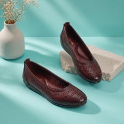 Women Maroon Casual Ballerinas
