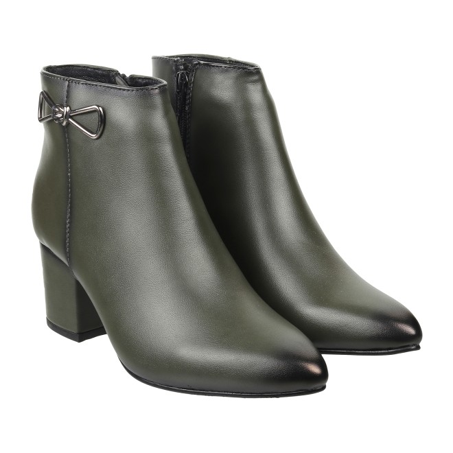 Mochi Women Olive Party Boots