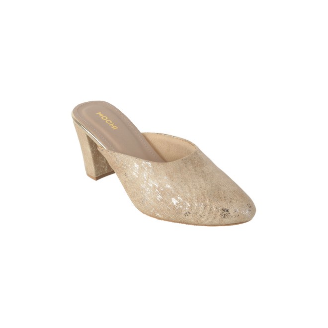Mochi Women Gold Casual Slip Ons (SKU: 31-813-15-37)