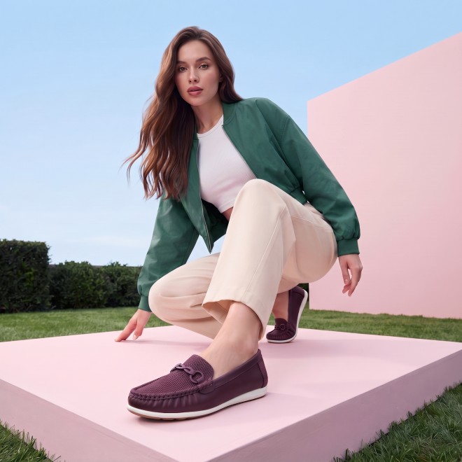 Mochi Women Maroon Casual Loafers (SKU: 31-852-44-36)